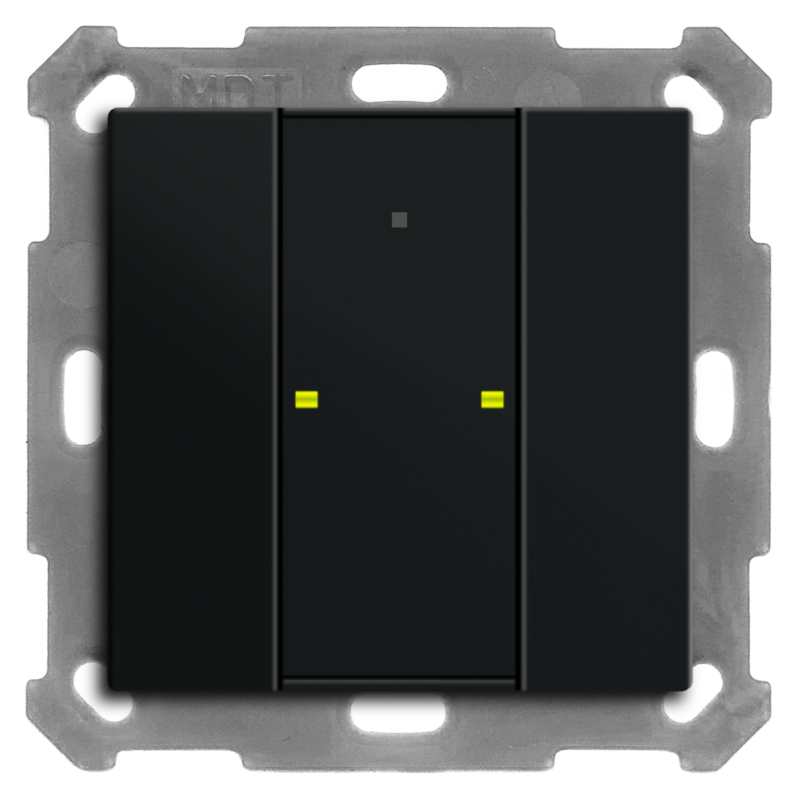 KNX RF+ Funk Taster Plus 2-fach mit Aktor, 55 mm, Schwarz matt