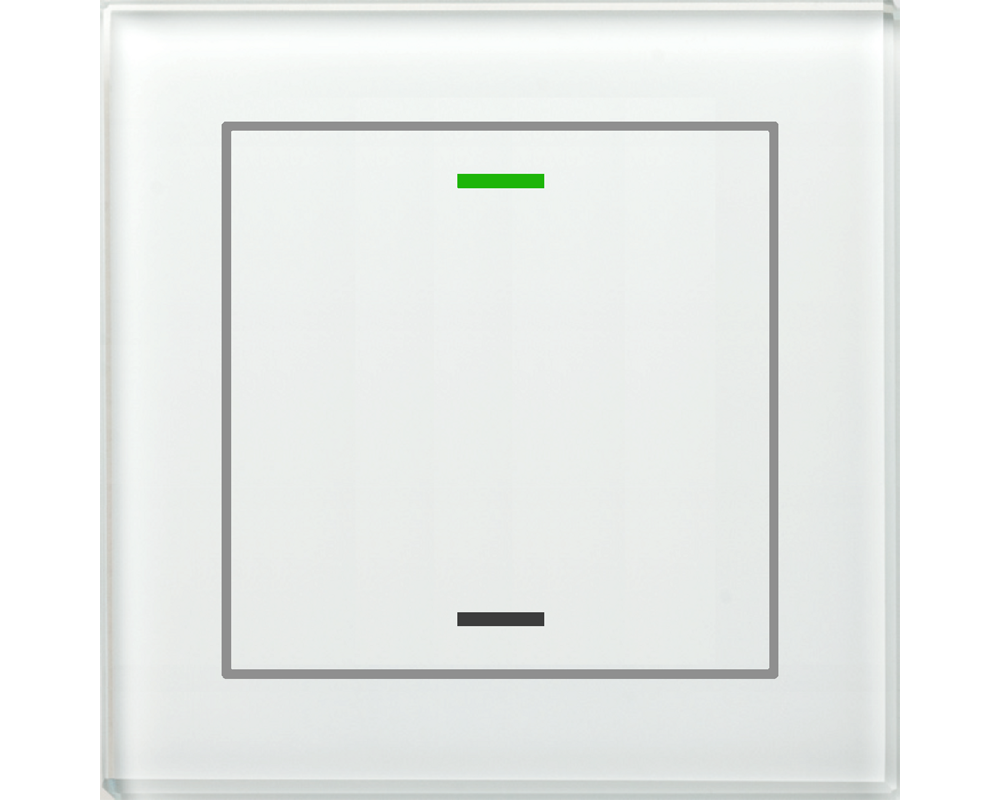 KNX Glastaster II Light 1-fach, RGBW, Temperatursensor, Weiß, Neutral