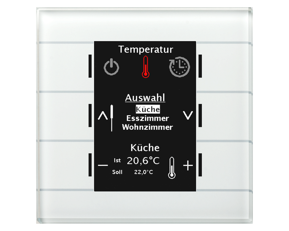 KNX Glas Bedienzentrale Smart mit Farbdisplay, Weiß